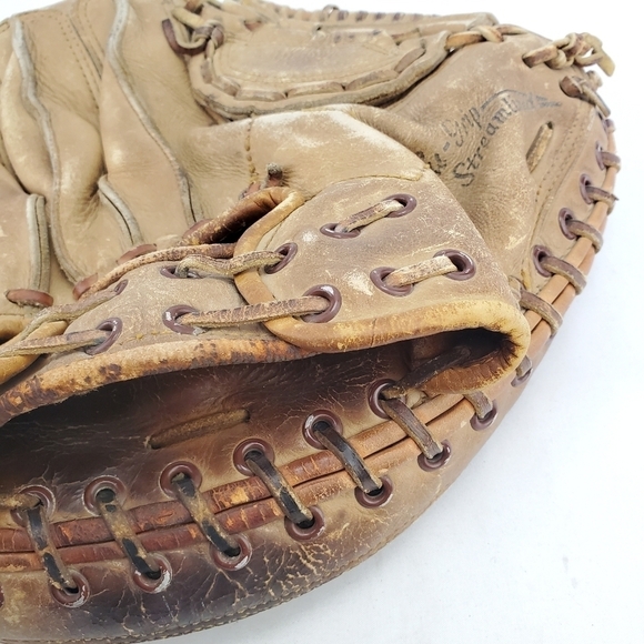 RAWLINGS Catcher Mitt Walker Cooper 10.5” RHT Leather Baseball Glove VTG 50s 60s - Picture 9 of 16